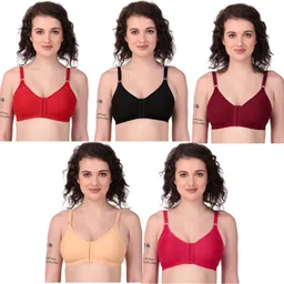 santopera designer Pack of 5 Women Maternity/Nursing Non Padded Bra-picture-11