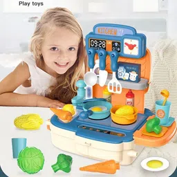 himanshu tex Kids Kitchen Pretend Play Set,Play Cooking Set, Cookware Pots and Pans Play set image 3