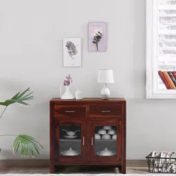 woodsworth from pepperfry Avian Z Sheesham Wood Crockery Unit In Scratch Resistant Honey Oak Finish-picture-11
