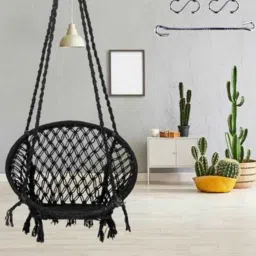 swingzy Round Fabric Swing in Black image 1