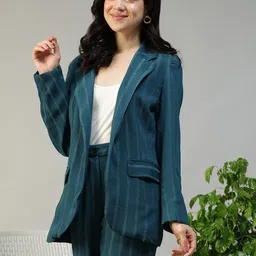 oxolloxo Women Solid Single Breasted Formal Blazer image 2