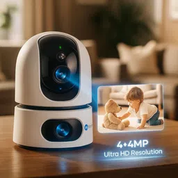 Maizic Smarthome Supercam X2 4+4MP Dual Lens FHD WiFi Indoor CCTV Camera | Dual Screen View Security Camera image 3