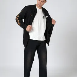 mia fashion Men Printed Fleece Jacket image 5