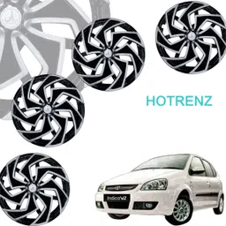 CAR WHEEL CAP/ WHEEL COVER WIBE DEGINE "SILVER_BLACK_COLOUR" 13 INCH Wheel Cover For Tata Indica, Zen Estilo, A-Star, i10, Alto K10, Accent, Eeco, Esteem, Wagon R LXI, Spark-image-4