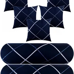 gkm 5 Cushion 2 bolster Microfibre Geometric Bolster Pack of 7-picture-10