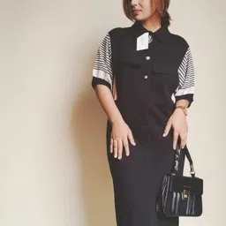 vivalavastaram Women A-line Black Below Knee Dress-picture-31