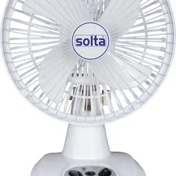 solta 8 Inch Mini AC/DC Rechargeable Battery (6V) Operated with Light 3-4 hrs Backup with 3 Months Warranty Silent Operation 200 mm Table Fan-picture-12