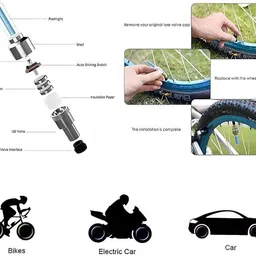 spokefox BLACKBELL Bicycle Set of LED Front Light with LED Tail Light and Valve Lights LED Front Rear Light Combo image 4