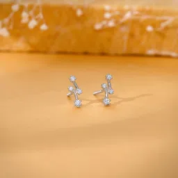925 Silver Classy Glitter Earrings Zircon Sterling Silver Drops & Danglers-image-71