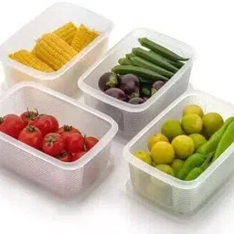 zigmo Plastic Fridge Storage Containers Kitchen Fruit Vegetable Storage Basket Box Dabba Storage Basket image 3