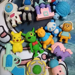10pcs Colourful Mini Cartoon Set for Return Gift for Kids Girls Boys Non-Toxic Eraser-image-71