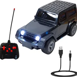Remote Control Thar Jeep Car with Headlights | Rechargeable RC Car for Boys-image-63