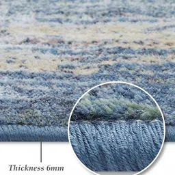 obsessions Blue Abstract 4x6 Feet Machine Made Carpet image 3