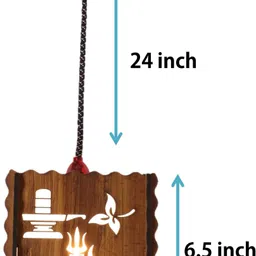 us dzire 518 God Mahadev Ceiling Light Wooden Pendant lamp Shade (with Bulb) Handcraft Artistic Hanging Night Lamp Pendants Ceiling Lamp image 5