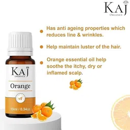 kaj organics Orange Essential Oil 10 ml Bottle for Diffuser Skin and Hair Care image 2