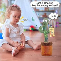 f a s t f r i e n d s Talking & Dancing Cactus Toy for Babies Children Singing. (Green) image 3