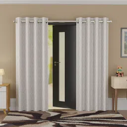 kuber industries 221 cm (7 ft) Door Polyester Semi Transparent Curtain (Pack Of 2) image 1