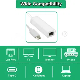 Octec Type-C to Ethernet Adapter 10/100Mbps Network Lan Adapter|Laptops|PCs|Phones Lan Adapter image 2