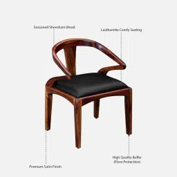woodsworth from pepperfry Elegant Sheesham Wood Arm Chair In Provincial Teak Finish image 4