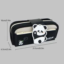 parshya Premium Kawaii Panda Art Canvas Pencil Box image 2