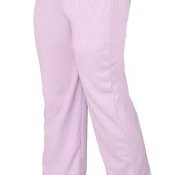 fashion bazaar Women Regular Fit Purple Cotton Blend Trousers image 3