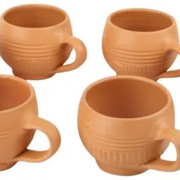 kitchena Pack of 6 Earthenware Mitti Ke Kulhad with Handle – Pack of 6 | Traditional Clay Tea Cups-picture-21
