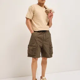 the bear house Solid Men Brown Regular Shorts image 5