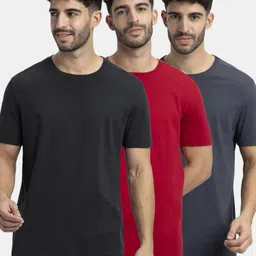jockey Pack of 3 AM16 Men Solid Round Neck Pure Cotton Multicolor T-Shirt-picture-14