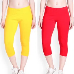 lyra Women Red, Yellow Capri-picture-23