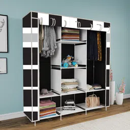 furnigully 3 Fold 8 Rack Printed Carbon Steel Collapsible Wardrobe-picture-13