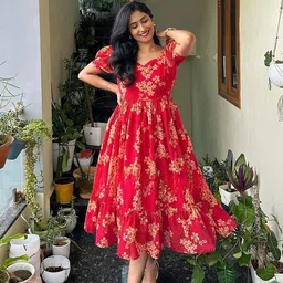 Women A-line Multicolor Maxi/Full Length Dress-image-3