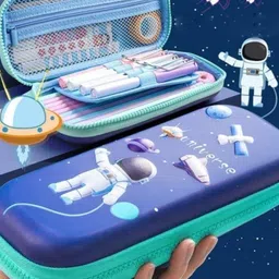 mira farmcraft 3D Space Cover Designer Pencil Pouch Compass with Compartments for Students Space Art EVA Pencil Box-picture-42