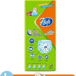 7 soft Premium Baby Pull-Up Dry Pants| L Size (9–11 kg) Ultra Soft, 12H Leak Protection - L image 2