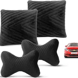 mockhe Black Velvet Car Pillow Cushion for Chevrolet-picture-17