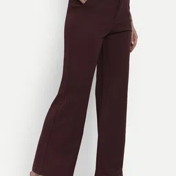broadstar Women Loose Fit Brown Viscose Rayon Trousers-picture-13