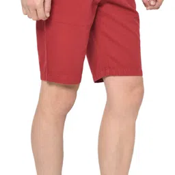 studio nexx Solid Men Red Chino Shorts image 3
