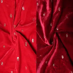 durga Unstitched Velvet Blouse Material Embroidered image 1