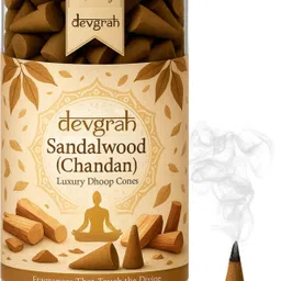 devgrah Chandan Dhoop Cones For pooja 100gm I Sandalwood Fragrance I Handmade Dhoop | Sandal Dhoop-picture-16