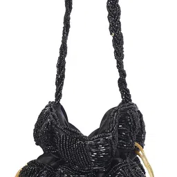 gungun handloom Girls Black, White Potli image 3