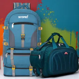 sky spirit Outdoor Travel Bag Combo | Rucksack + Duffle with Wheels Pack of2 Rucksack - 70 L-picture-10