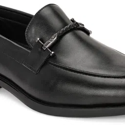 House Of Pataudi Men Black Faux Leather Formal Slip On Loafers Slip On For Men-picture-22