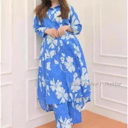isha e kart Top Palazzos Co-ords Set with Coat-picture-40