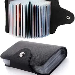 artisans Men & Women Trendy Black Artificial Leather Card Holder-picture-17