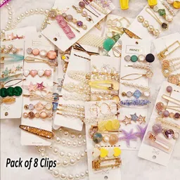 finxfaima Trendy Hair Clip Combo for Girls & Women (Pack of 8) Hair Clip image 1