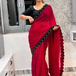 sayal creation Self Design Bollywood Georgette Saree image 4