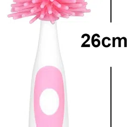 kuber industries Silicone Cleaning Bottle Brush with Detachable Baby Brush|Pack of 2|Pink image 3