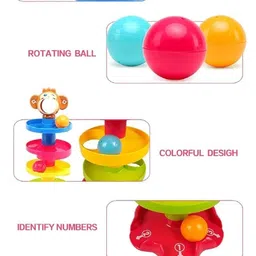 flowinzza 4 Layer Ball Drop and Roll Swirling Tower Toy for Baby Kids(Random Color) image 4