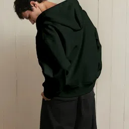 cozycove Men Full Sleeve Solid Hooded Sweatshirt image 2