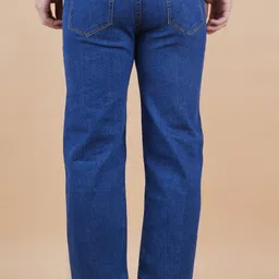 white leapard Men Regular Mid Rise Dark Blue Jeans image 2