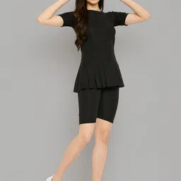 finecreations Solid Women Swim-dress Black Swimsuit image 5